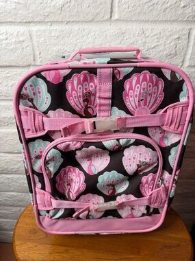 Pottery Barn Kids  Mackenzie Small Suitcase Pink Peacock Rolling Luggage